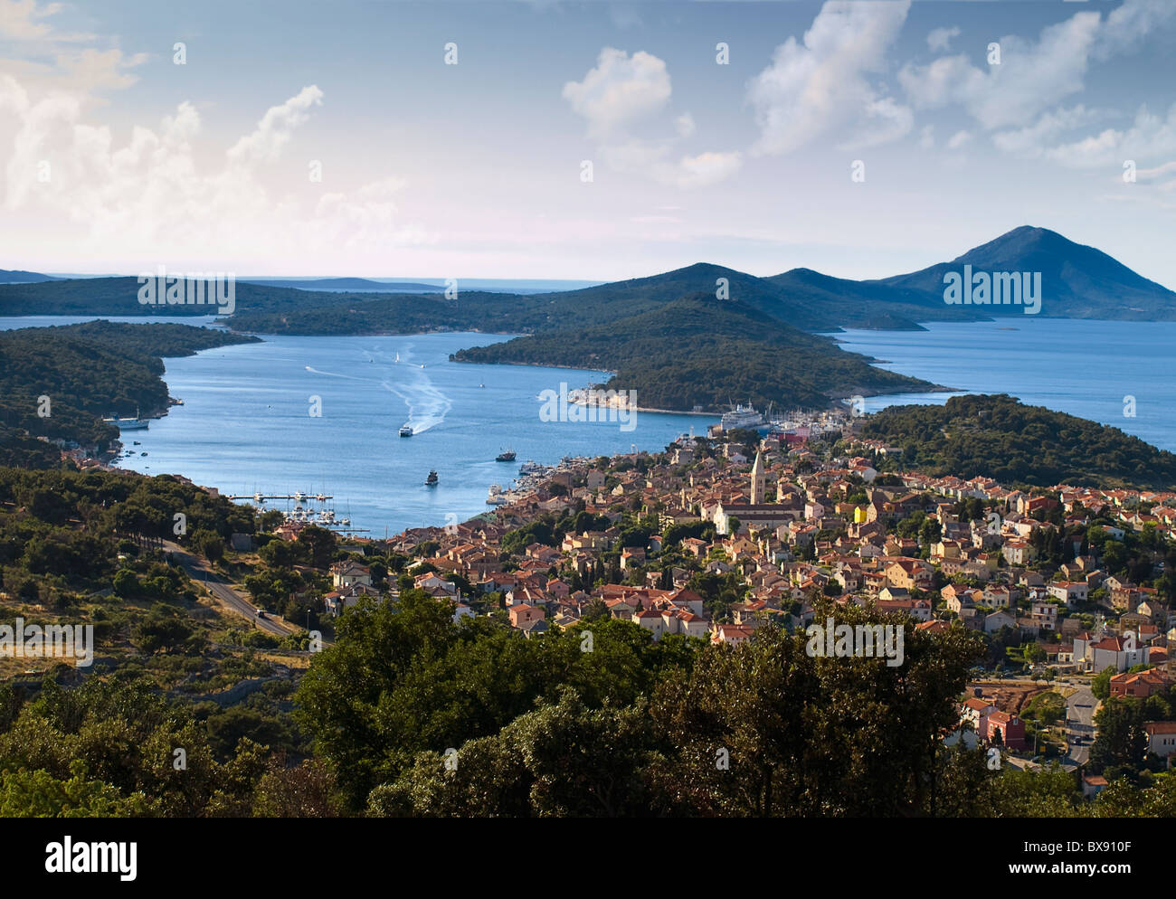 Città del mediterraneo, Mali Losinj,mare adriatico,CROAZIA Foto Stock