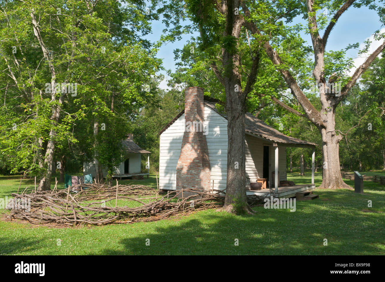 Audubon State Historic Site home di Oakley Plantation c.1806, cabine slave Foto Stock