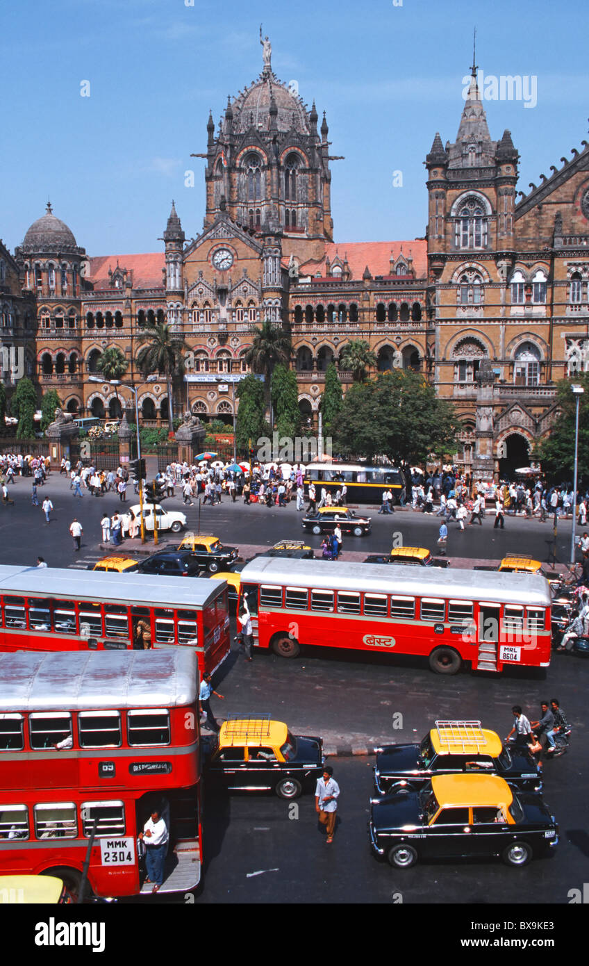 Mumbai Bombay, Victoria Rail Terminus Foto Stock