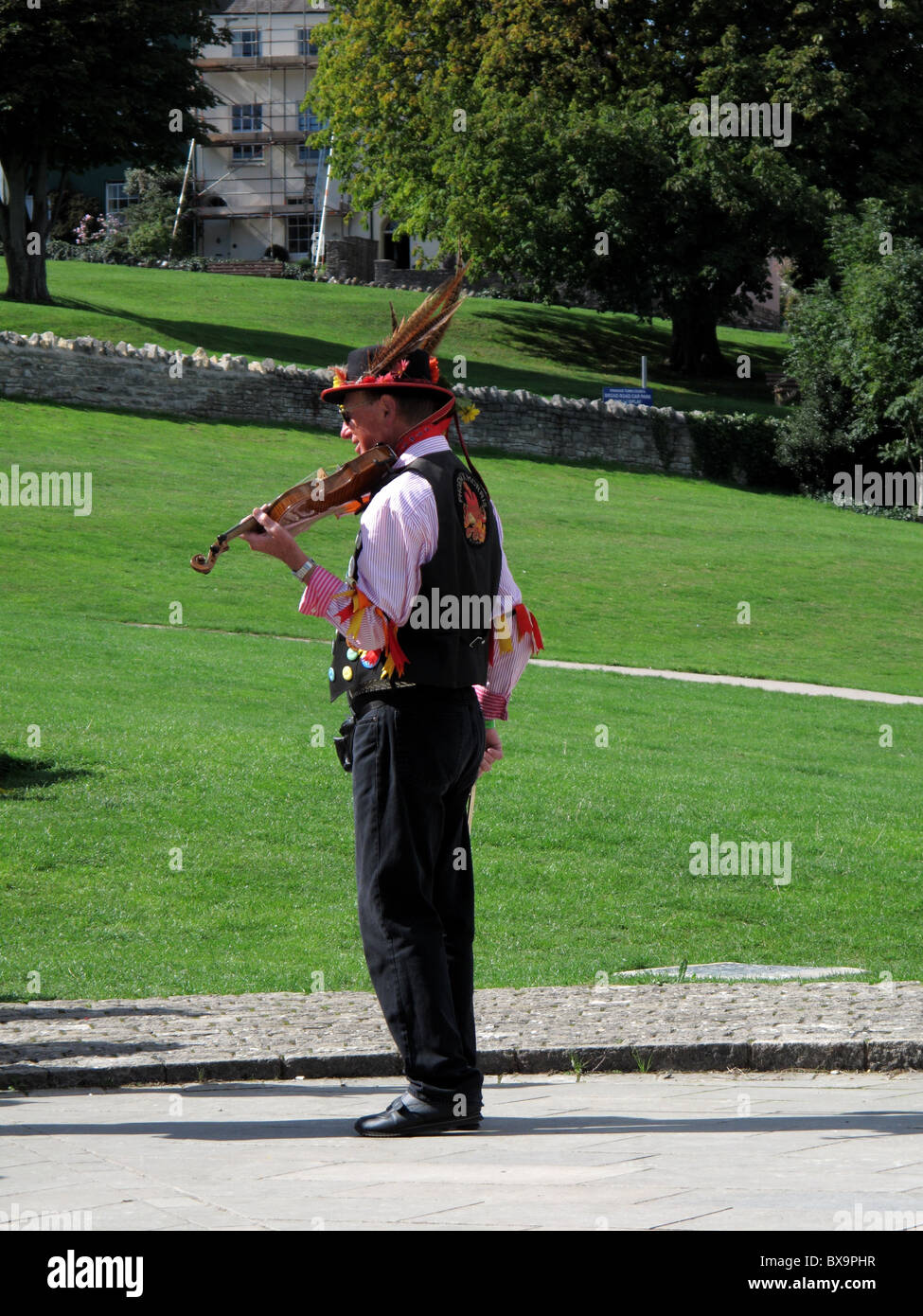 Folk music player Foto Stock