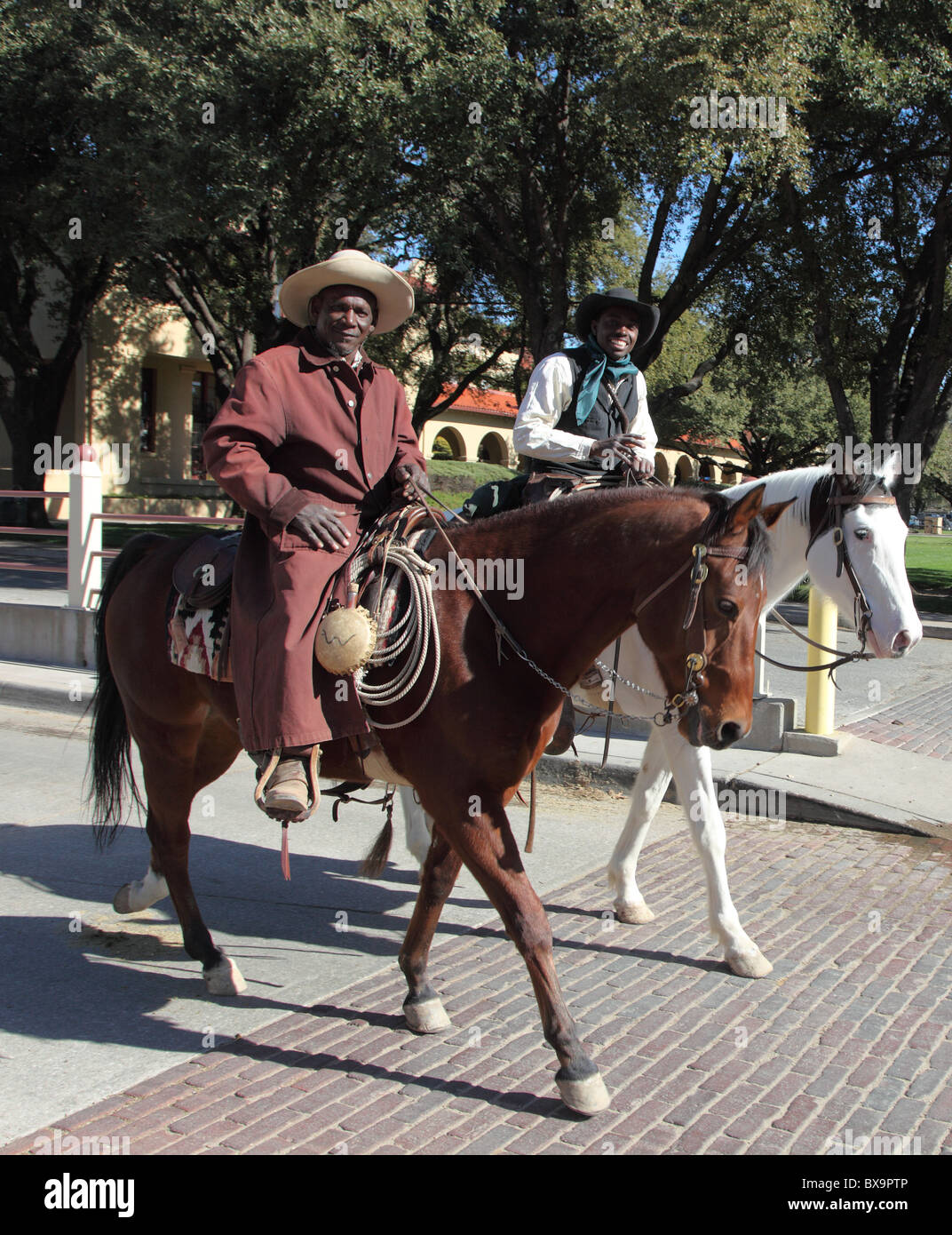 I cowboys, Stockyards quartiere storico Fort Worth Foto Stock