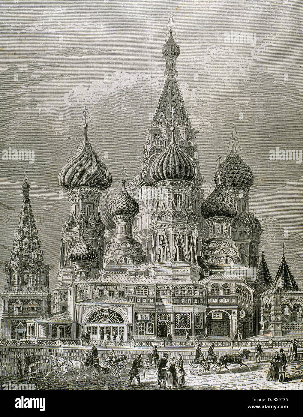 La Russia. Mosca. Cattedrale di San Basilio. Xix secolo incisione. Foto Stock