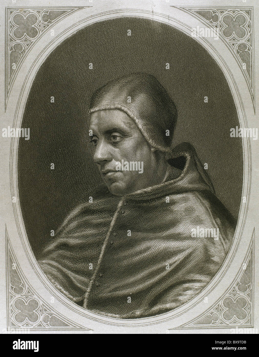 Gregorio XII, chiamato Angelo Correr o Corraro (1325-1417). Papa tra 1406 e 1415. Incisione. Foto Stock
