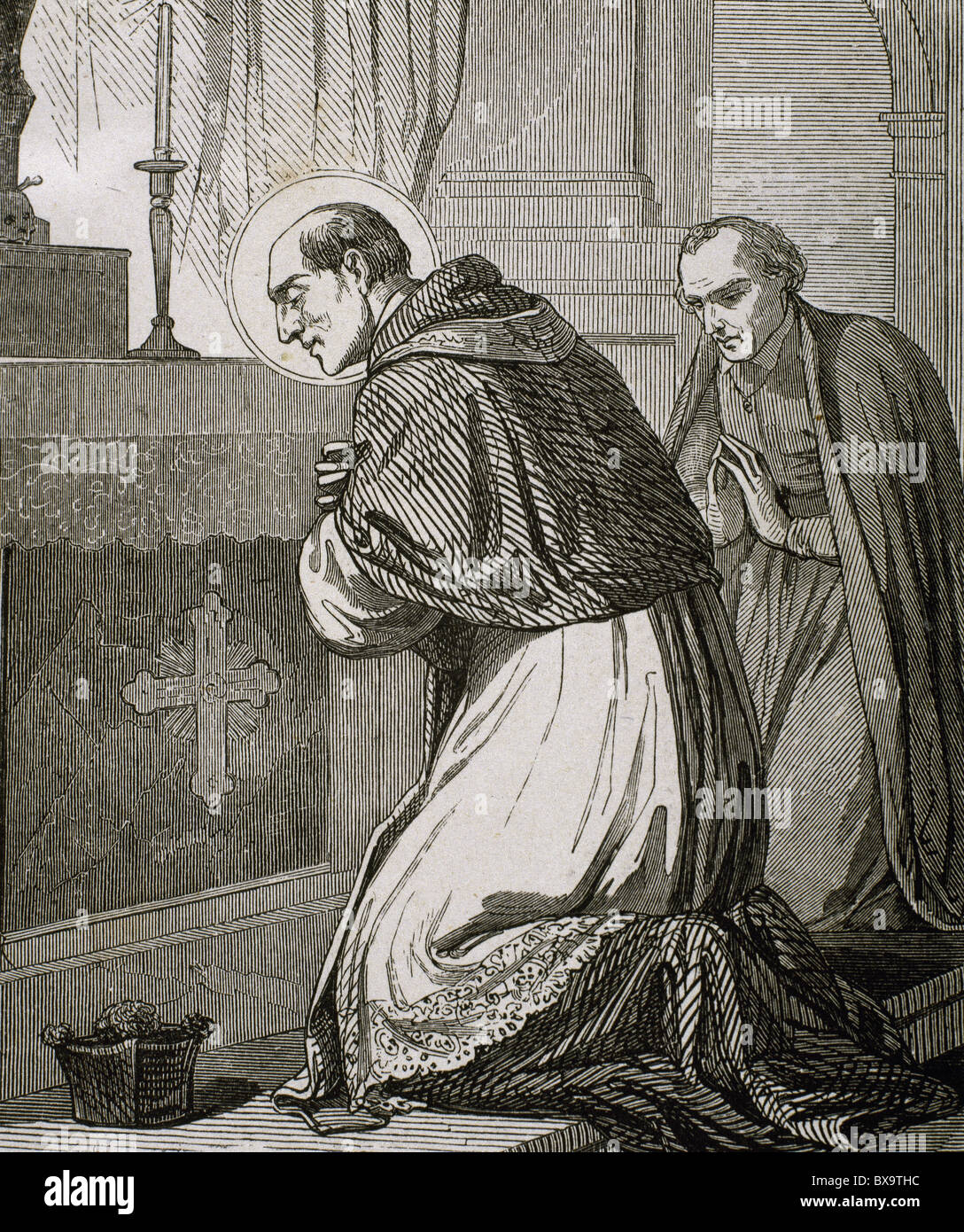 San Carlo Borromeo (1538-1584). Il Cardinale della Chiesa Cattolica. Severini incisione. Foto Stock