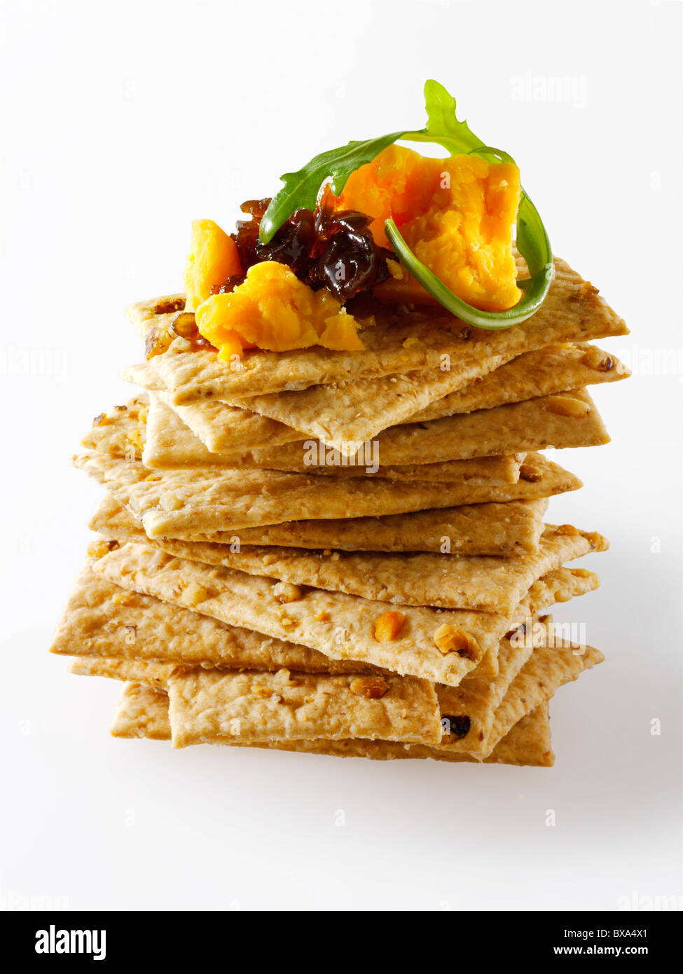 Inglese Double Gloucester blu e biscotti stock foto Foto Stock