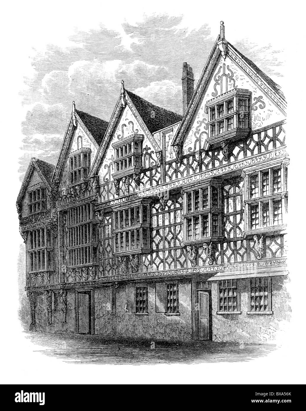 La casa in Bristol utilizzato tra il 1696 e il 1697 come la menta; Bianco e Nero illustrazione; Foto Stock