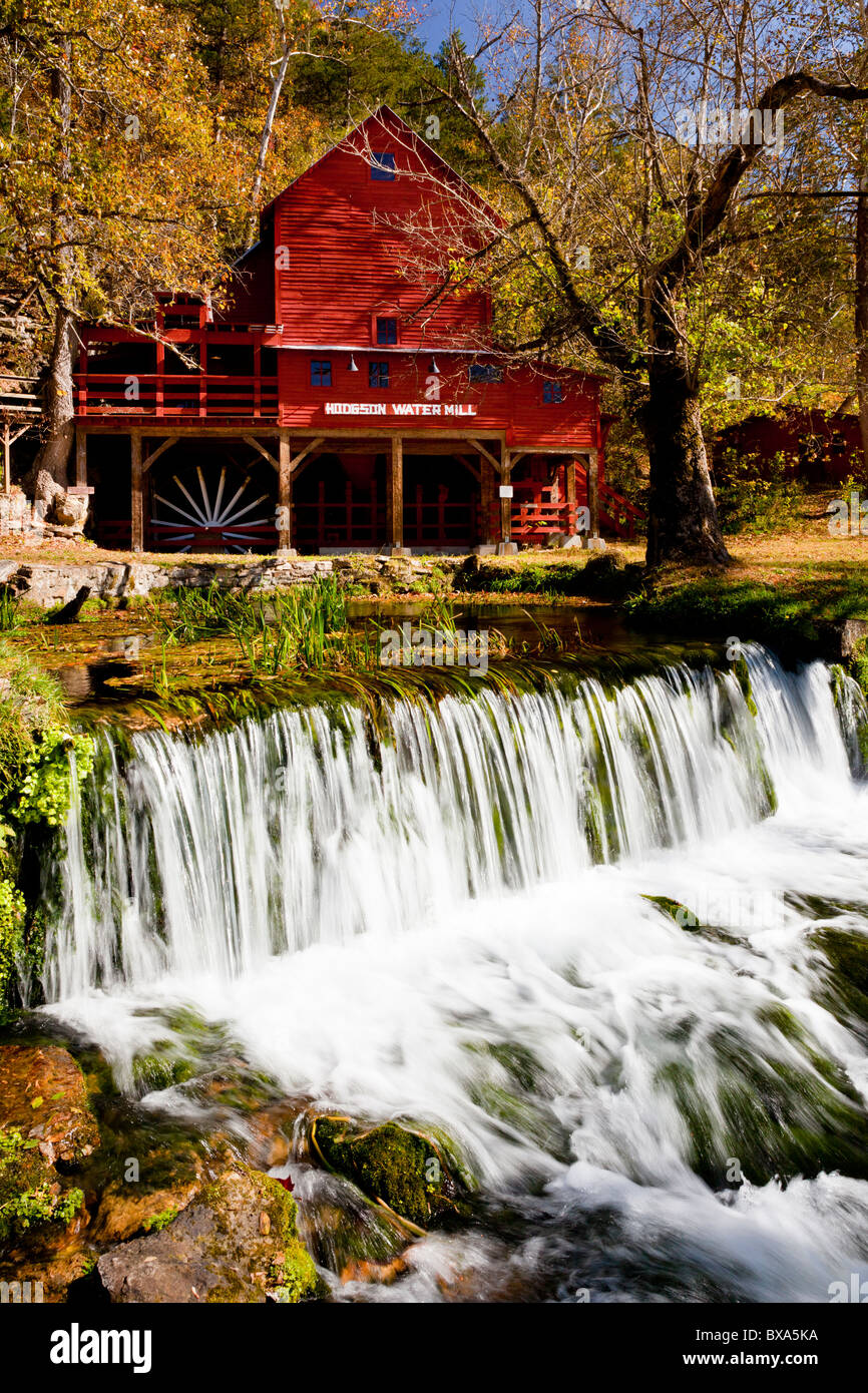 La Hodgson watermill negli Ozarks rurale del Missouri, USA. Foto Stock
