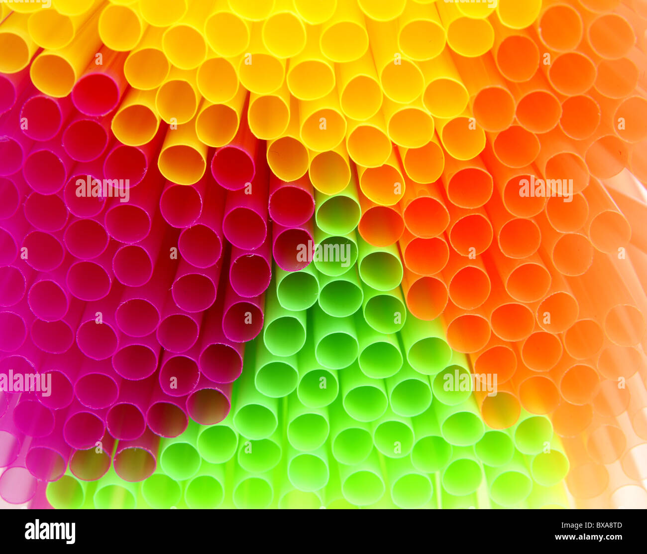 Abstract backgroud colorati per tubo di paglia di close-up Foto Stock