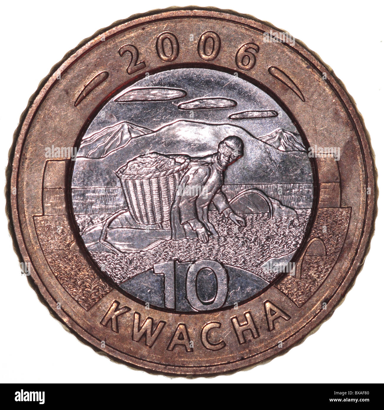 Il Malawi coin - 10 Kwacha Foto Stock