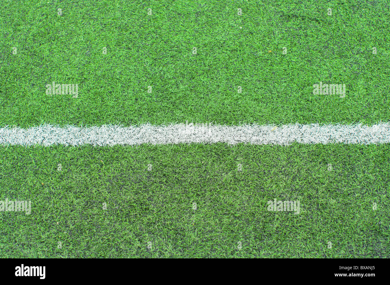 Non prato naturale con un layout di un campo di calcio la linea Foto Stock