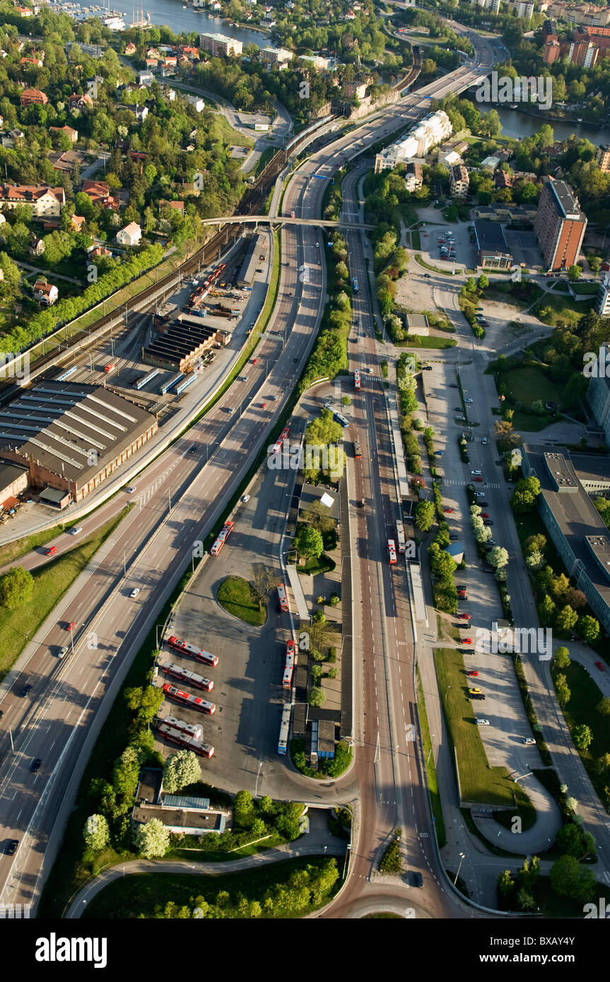 Vista aerea dell'autostrada Foto Stock