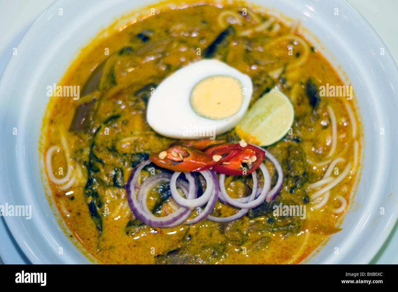 Piatto laksa, Kuala Lumpur, Malesia Foto Stock