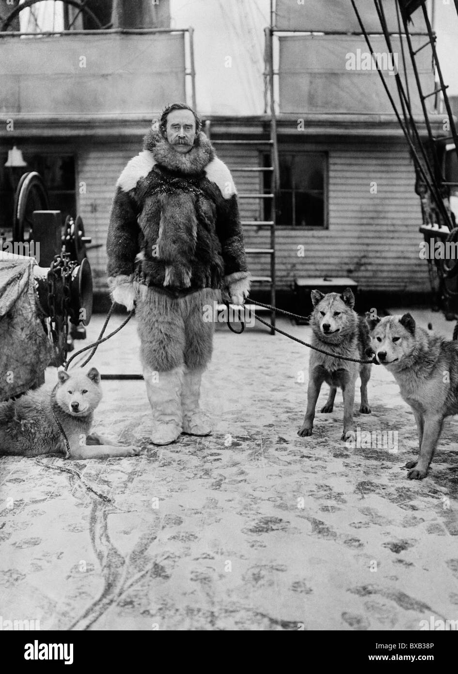 Arctic explorer Robert Peary (1856 - 1920) - la US Navy officer che ha affermato di aver raggiunto il Polo Nord in aprile 1909. Foto Stock