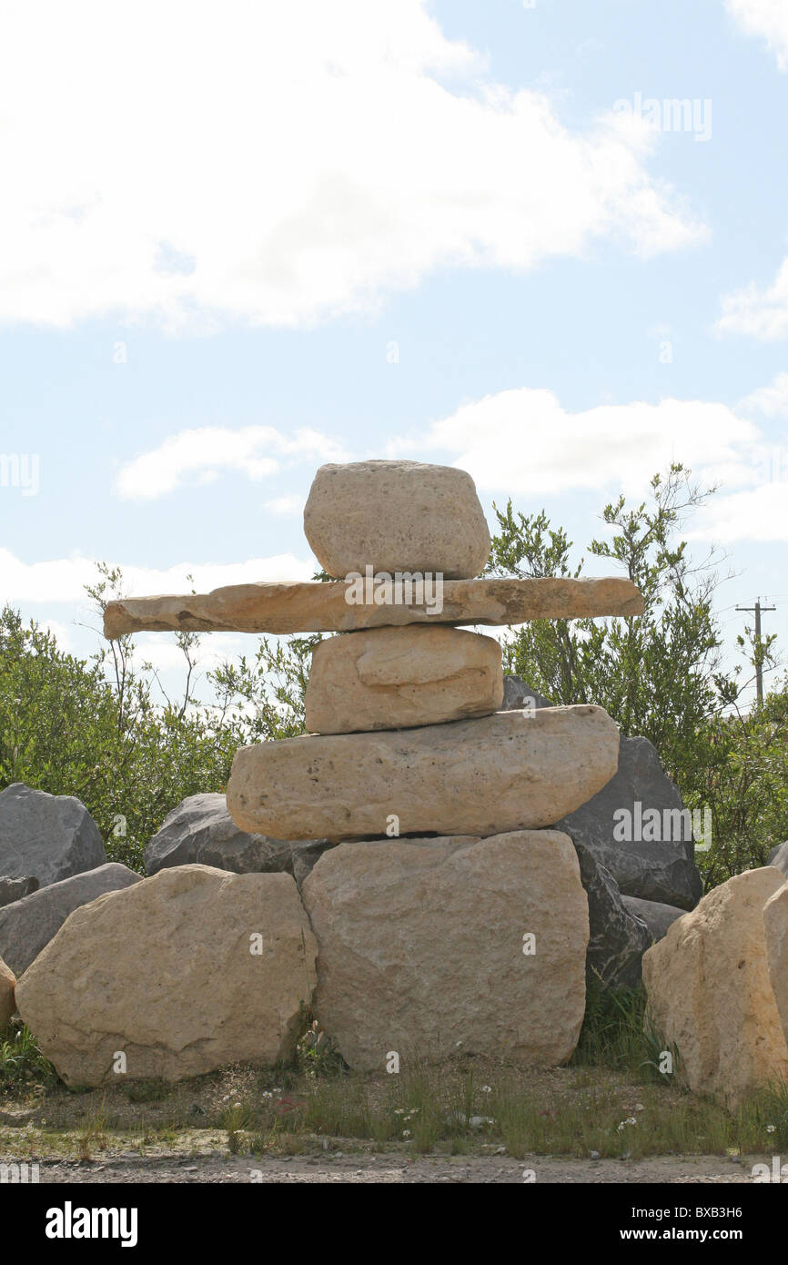 Inuksuit Inukshuk 'a somiglianza di un essere umano" Foto Stock