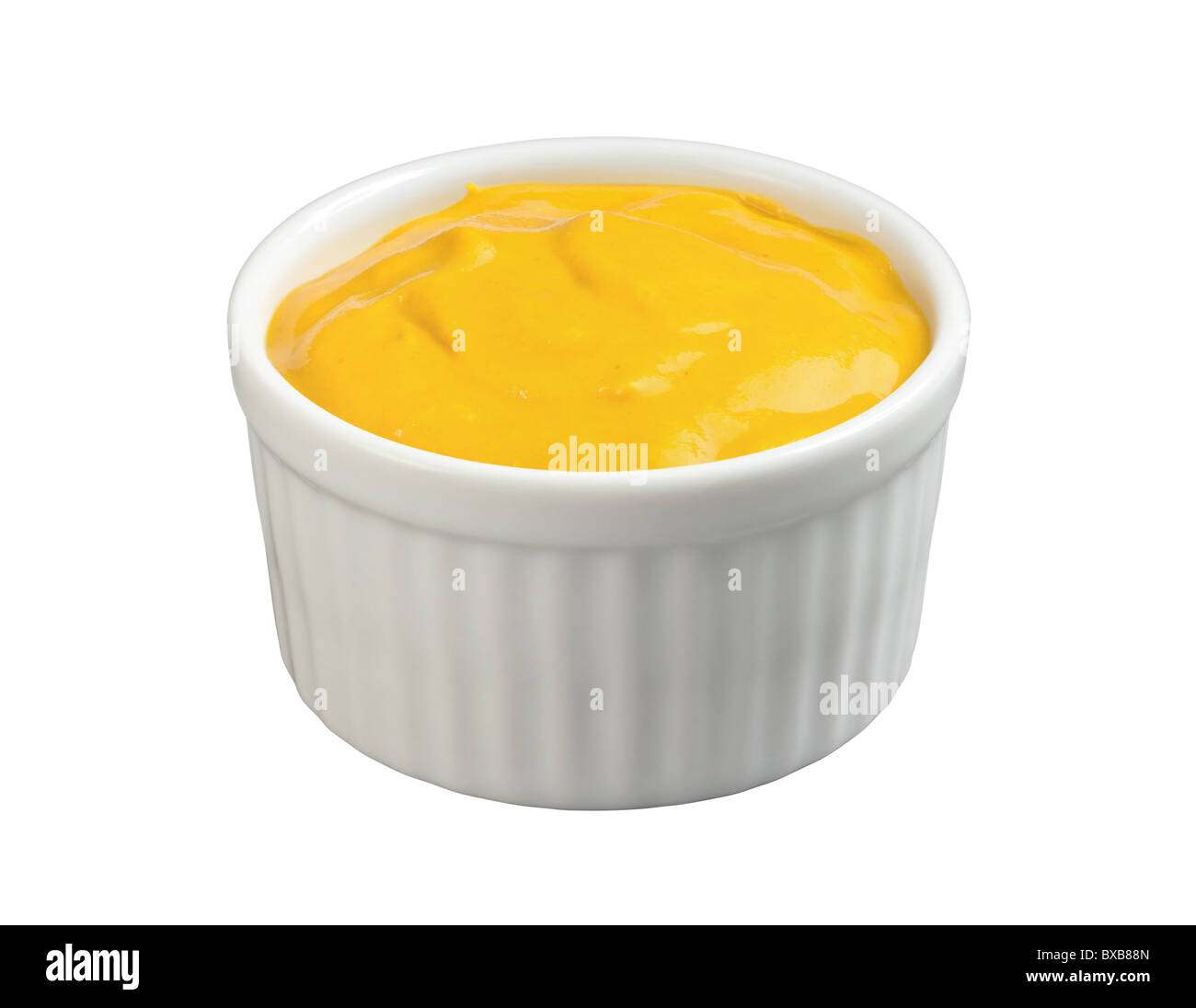 La senape isolato su uno sfondo bianco. Foto Stock