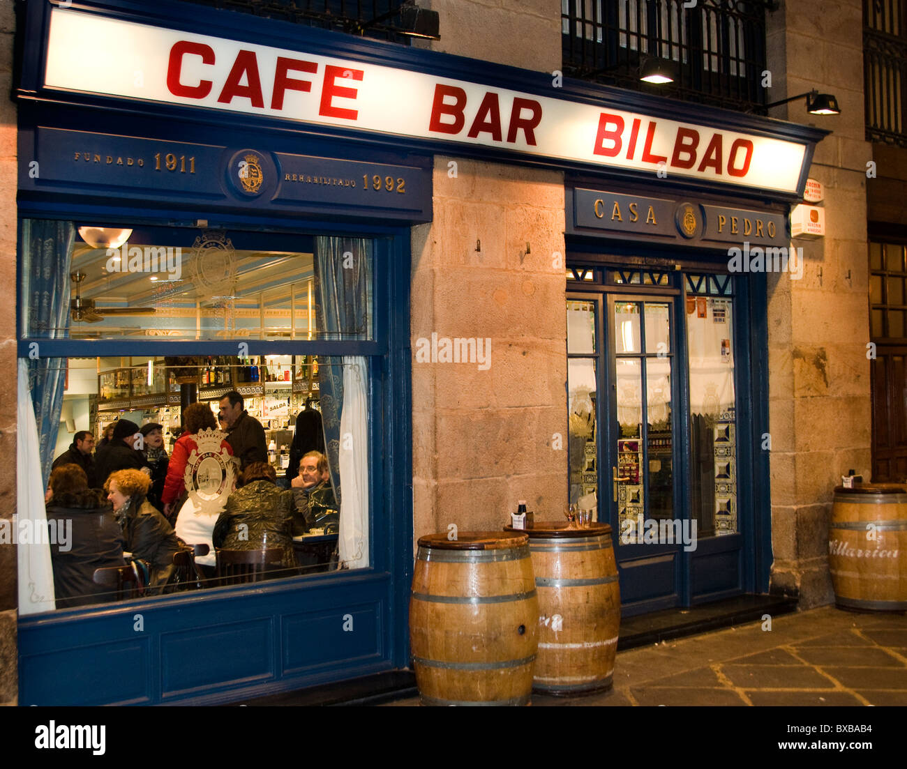 Plaza Nueva Bilbao Spagna Ristorante Bar Pub bar tapas pinchos pintxos pinxos Paese Basco Foto Stock