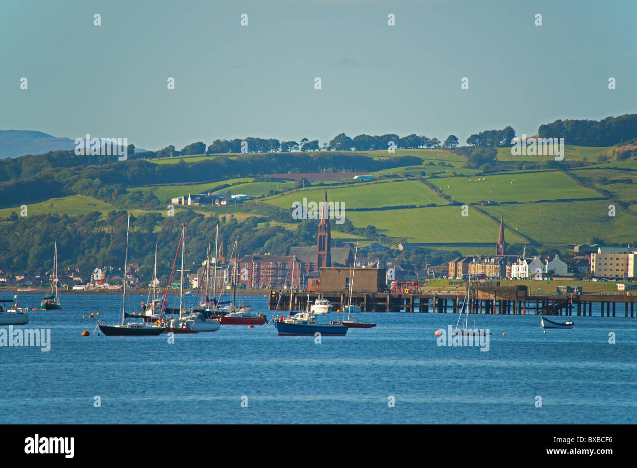 Largs, vista mare, Ayrshire, Strathclyde, Scozia, Agosto 2010 Foto Stock