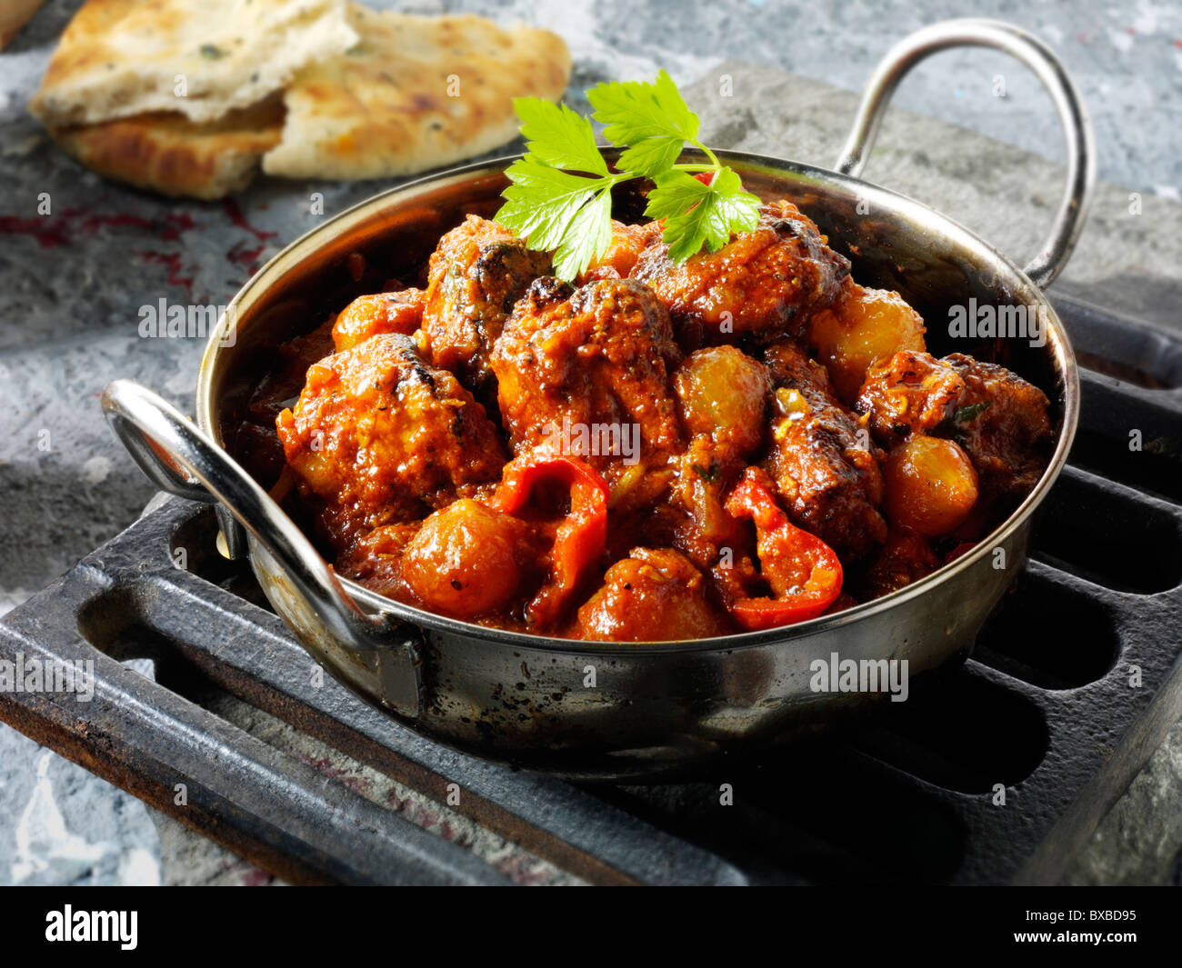 Piri Piri curry di Pollo & Riso, cibo indiano ricetta immagini, foto e immagini Foto Stock