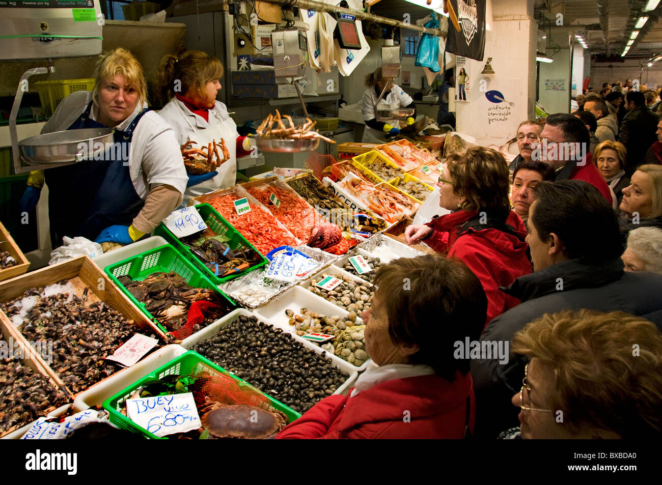 Mercato di Bilbao Mercado de la Rivera Spagna Paese Basco Spagnolo Foto Stock