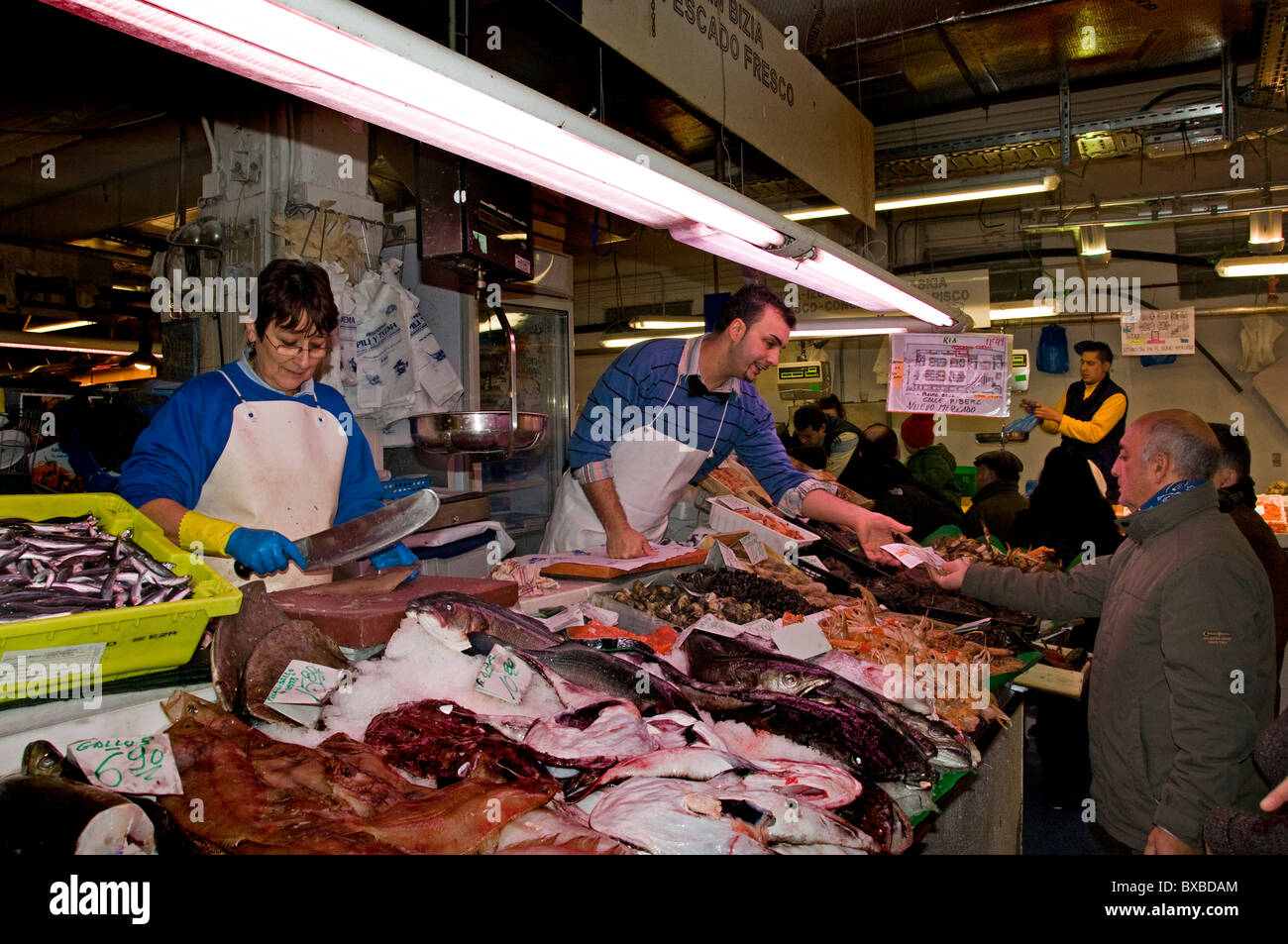 Mercato di Bilbao Mercado de la Rivera Spagna Paese Basco Spagnolo Foto Stock