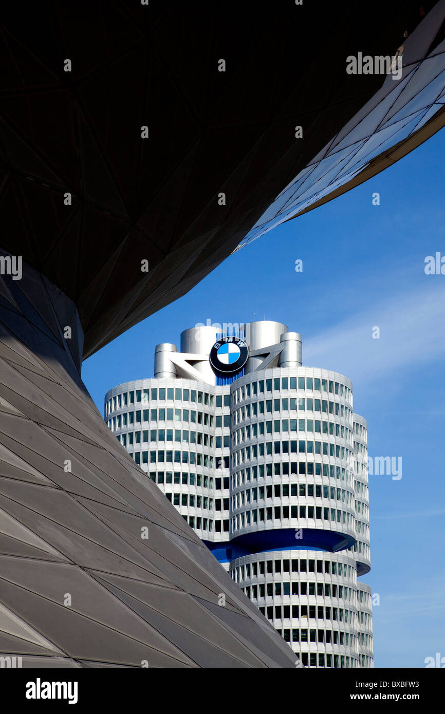 Sede della BMW AG di Monaco di Baviera, Germania, Europa Foto Stock