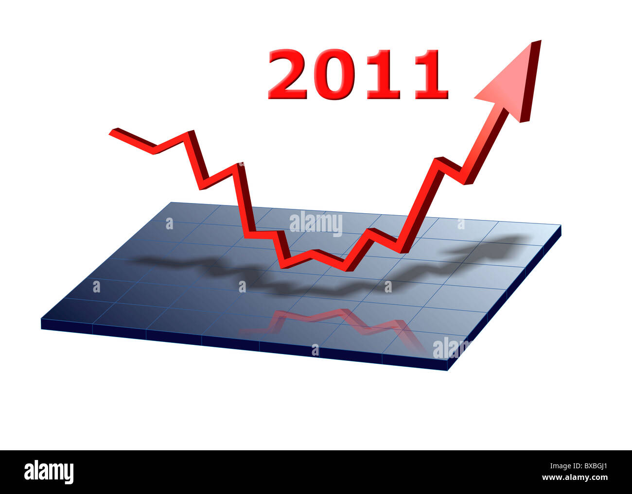 Illustrazione business grafico mostra il successo per l'anno 2011 Foto Stock