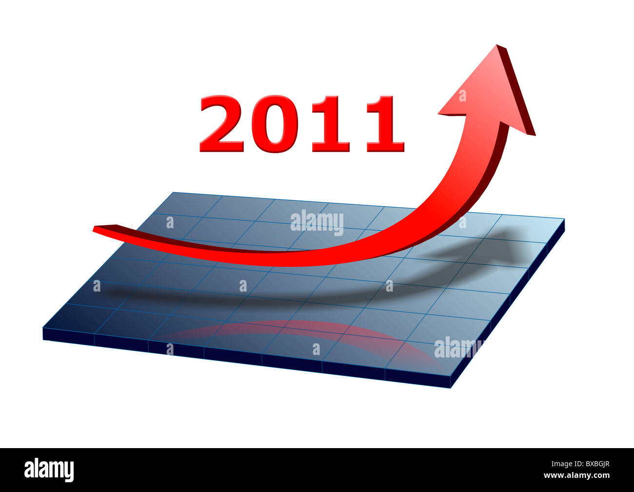 Illustrazione business grafico mostra il successo per l'anno 2011 Foto Stock