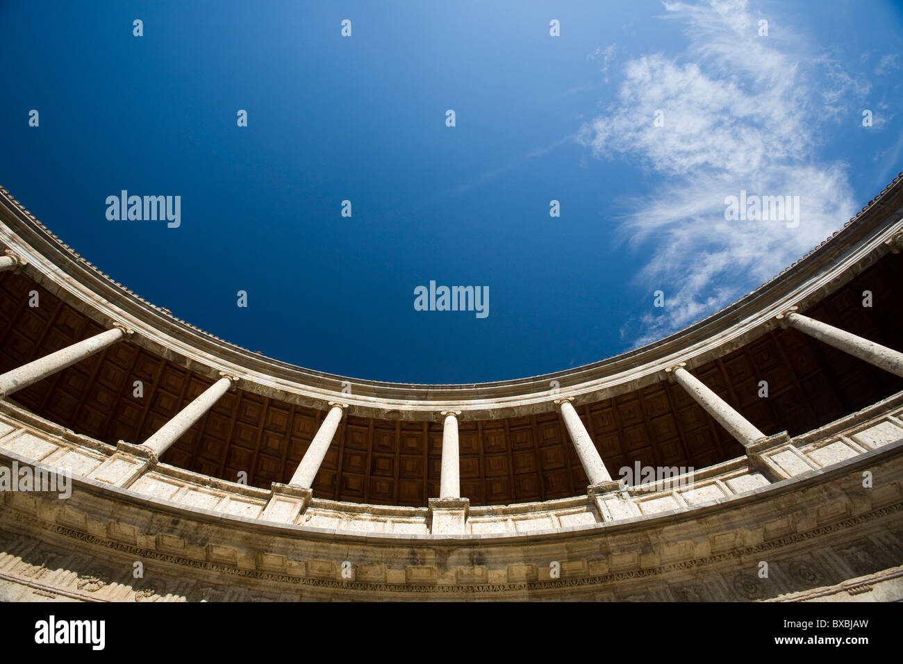 Cortile del Palazzo del Re Carlo V, Granada, Spagna Foto Stock