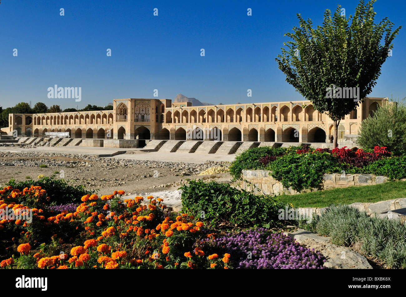 Pol-e Ponte Khaju, Isfahan, Esfahan, Sito Patrimonio Mondiale dell'UNESCO, la Persia, Iran, Asia Foto Stock