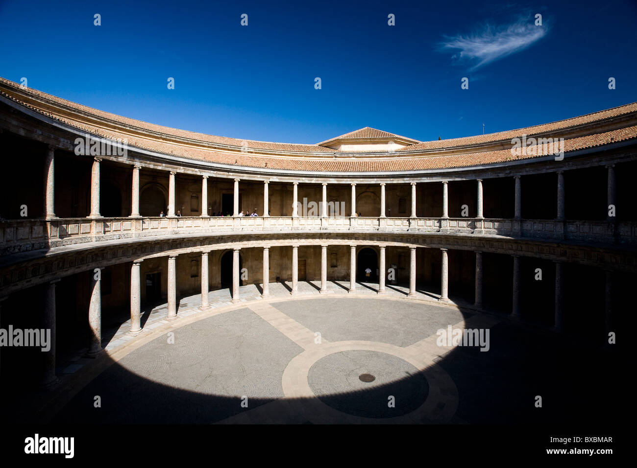 Cortile del Palazzo del Re Carlo V, Granada, Spagna Foto Stock