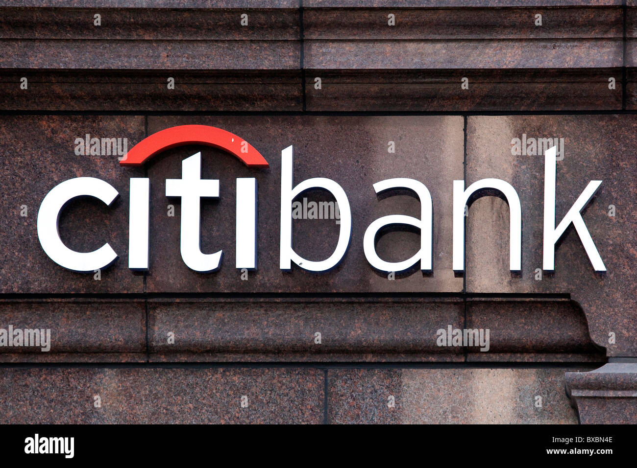 Logo della banca Citi in London, England, Regno Unito, Europa Foto Stock