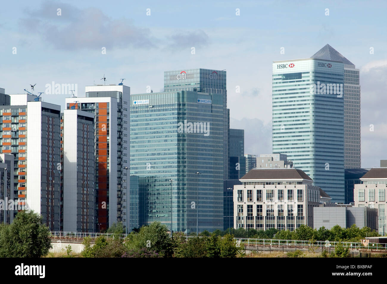 Il quartiere finanziario di Canary Wharf a Londra, Inghilterra, Regno Unito, Europa Foto Stock