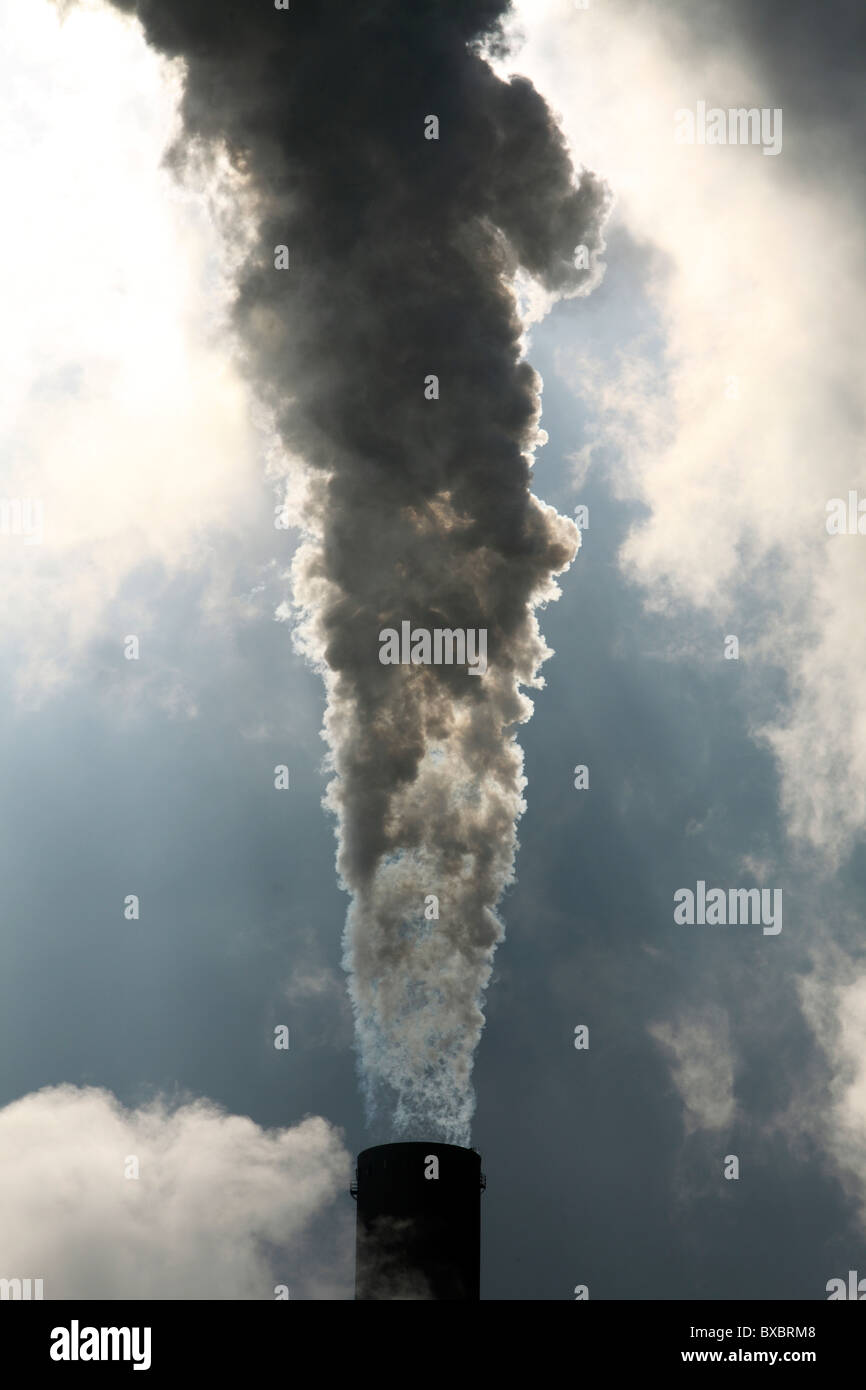 Per la produzione di energia elettrica a carbone Scholven vegetali, di EON industries, torri di raffreddamento, a Gelsenkirchen, Germania. Foto Stock