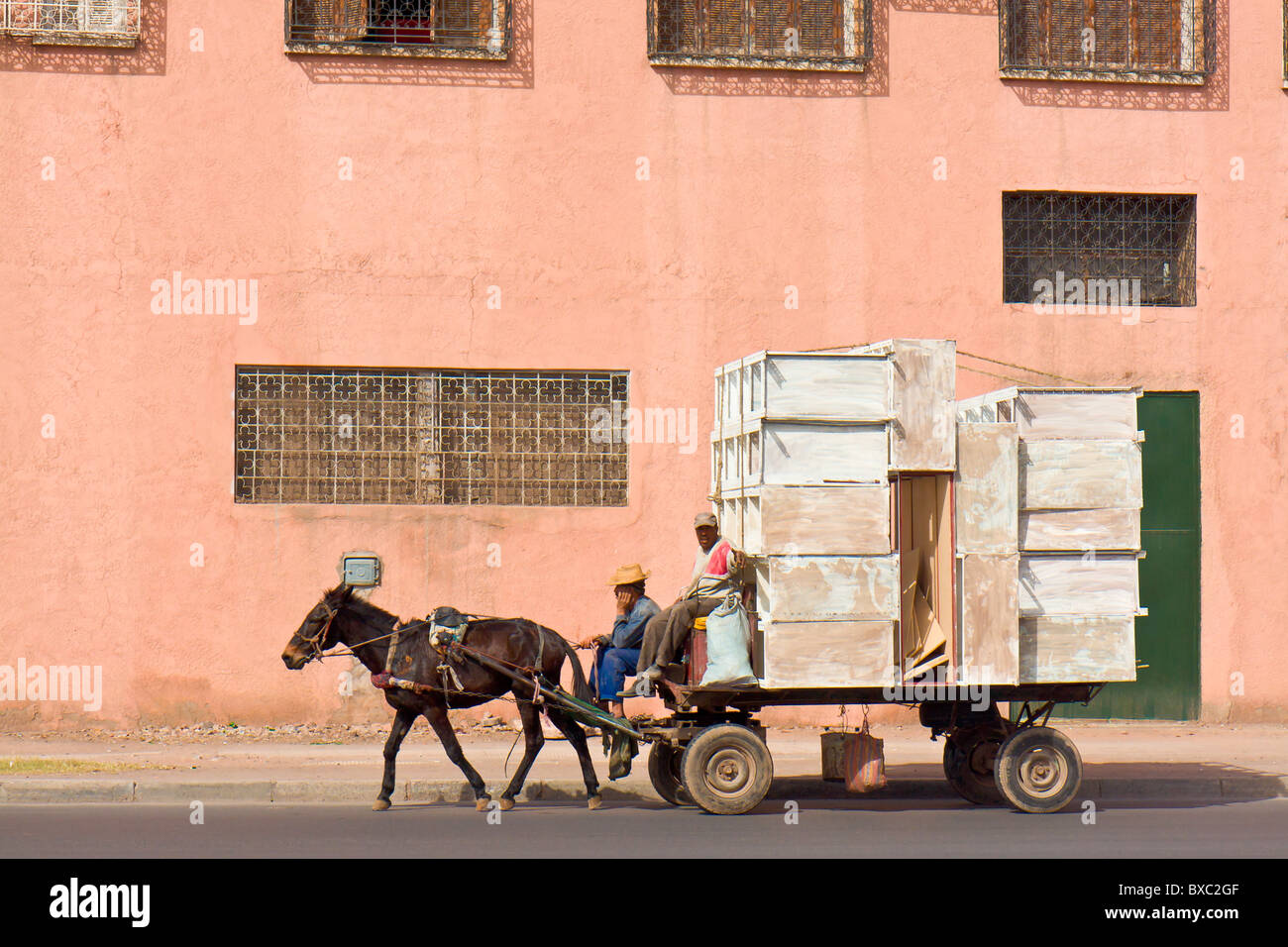 Marrakech marocco rosso del Trasporto Stradale Foto Stock