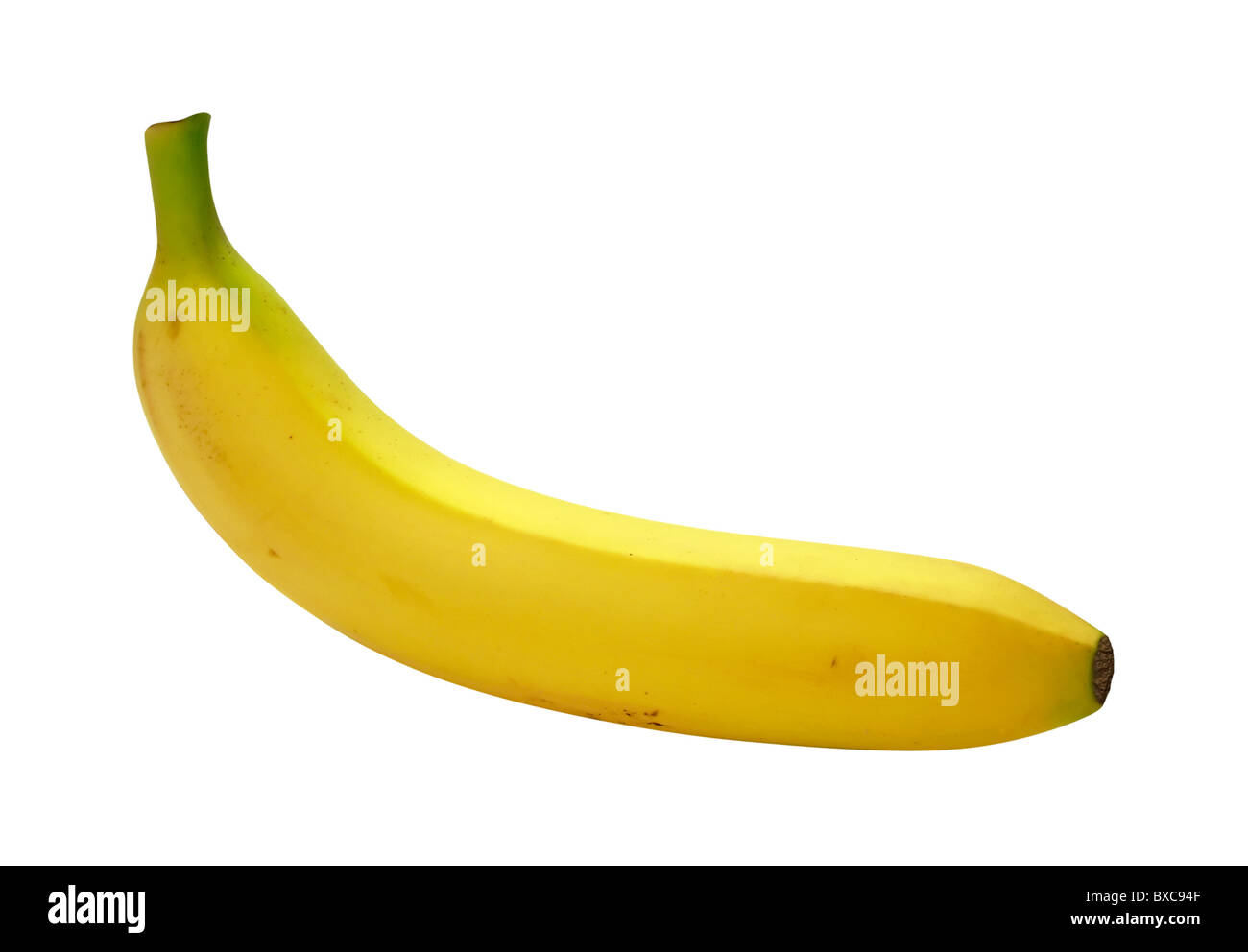 Banana isolato su uno sfondo bianco. Foto Stock