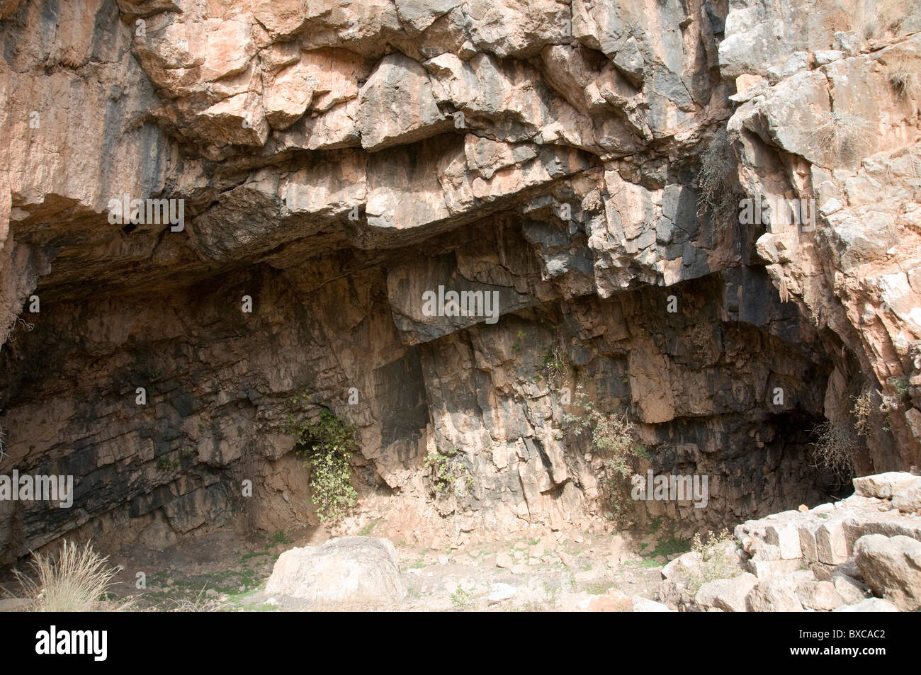 La Grotta del Dio Pan del III secolo A.C. Flusso Hermon riserva naturale e parco archeologico (Banias) Golan Israele Foto Stock