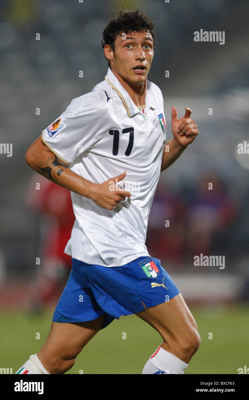 Mattia Mustacchio dell Italia in azione durante una FIFA U-20 World Cup Soccer match contro Trinidad e Tobago 28 settembre 2009. Foto Stock