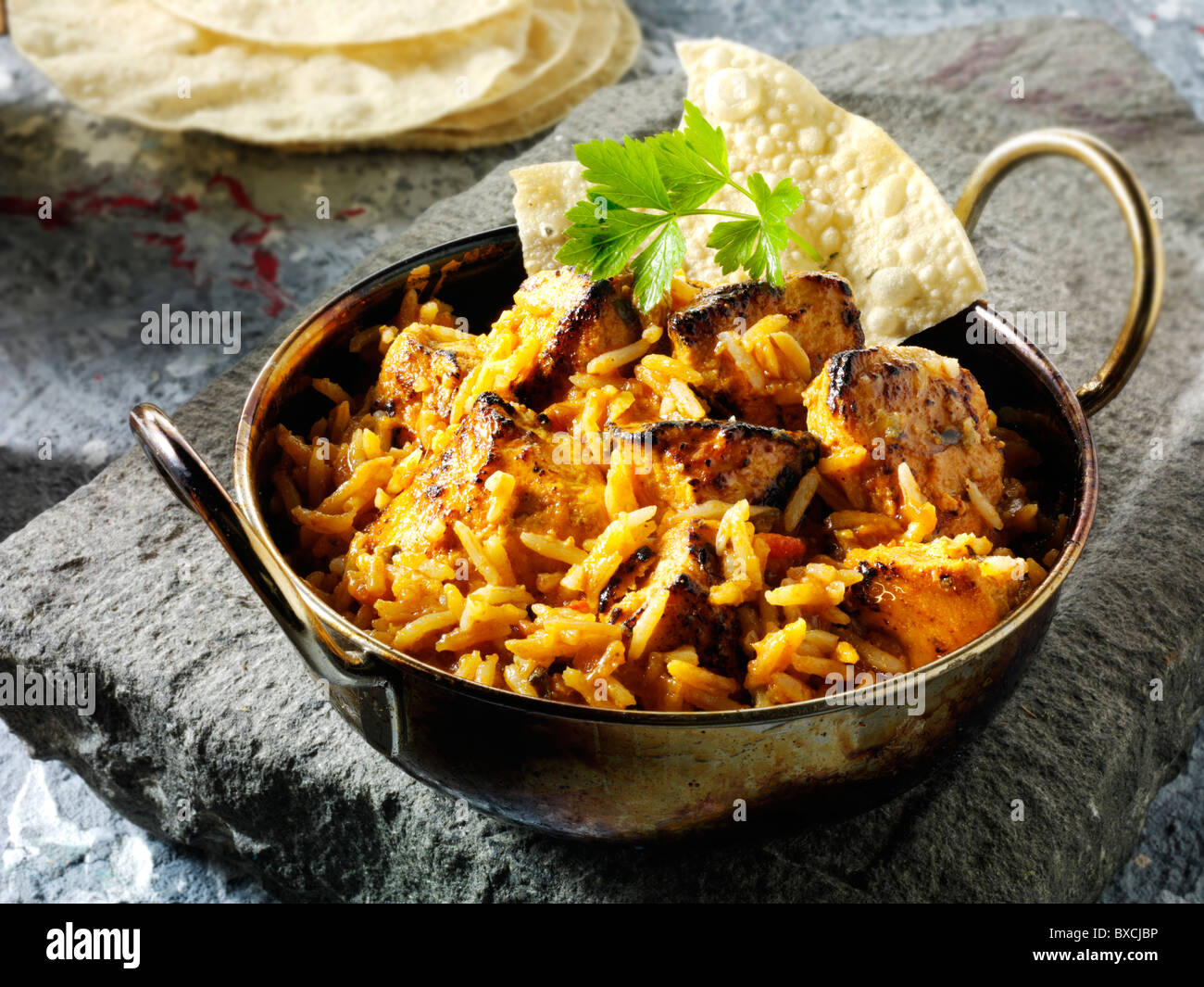 Pollo Tikka Byriani . Il cibo indiano ricetta immagini, foto e immagini Foto Stock