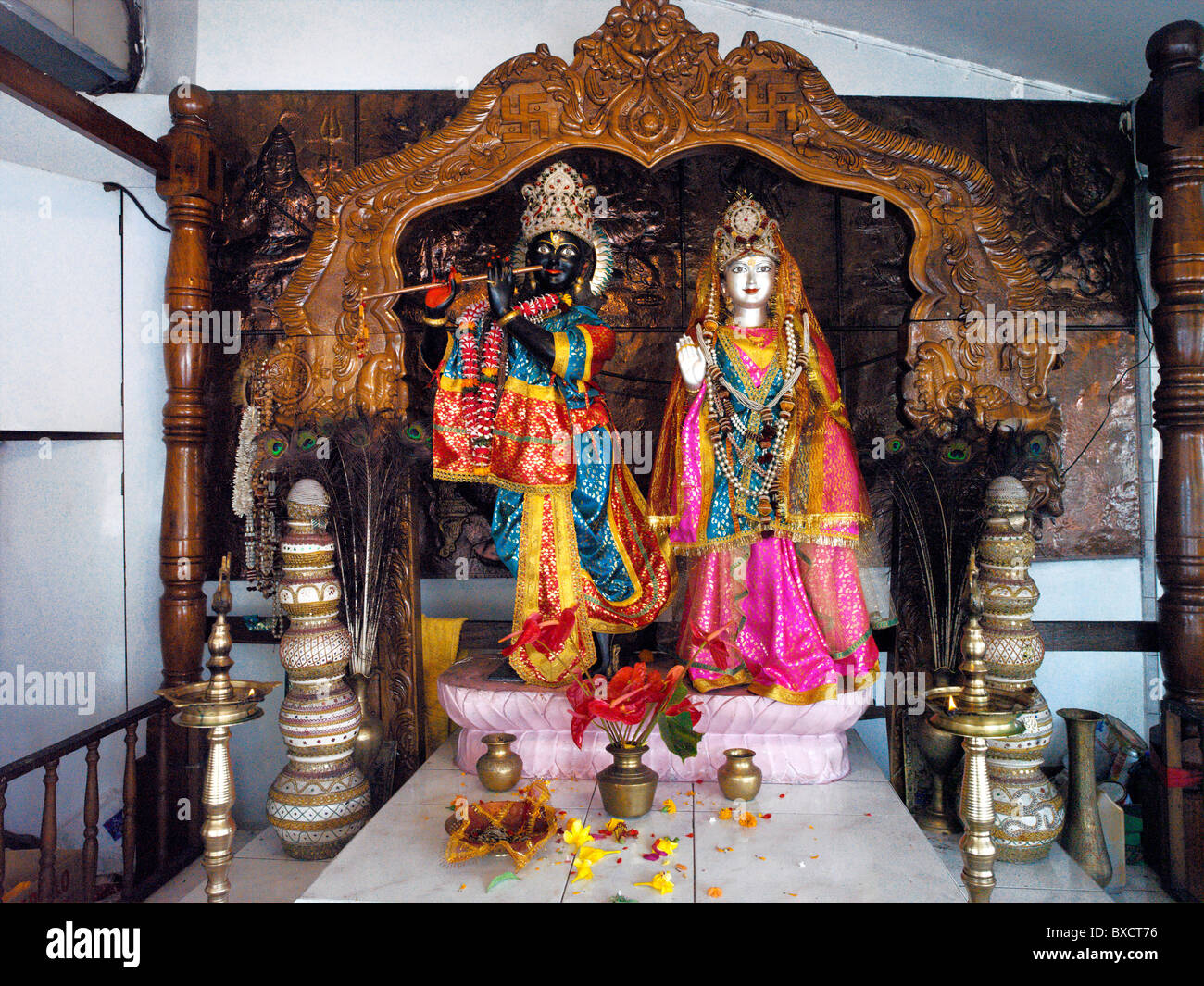 Grand Bassin Maurizio Black Krishna e Parvati Foto Stock