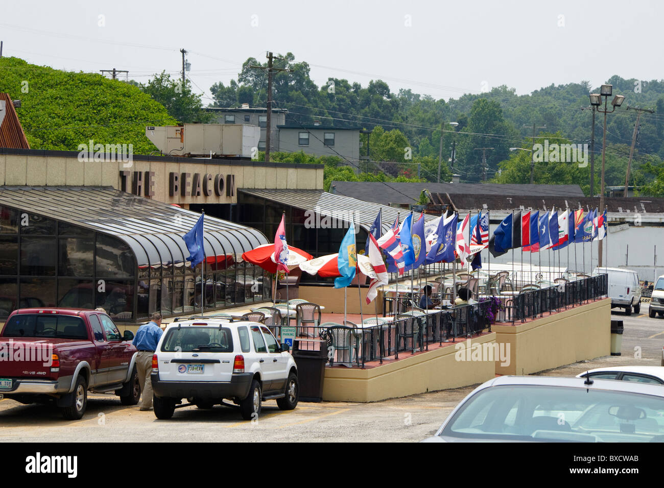 Ingresso anteriore del famoso Faro Drive-In Ristorante a Spartanburg, SC, nel luglio 2006. Foto Stock