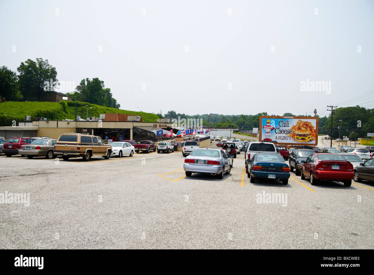 Ampia angolazione del famoso Faro Drive-In Ristorante a Spartanburg, SC, nel luglio 2006. Foto Stock