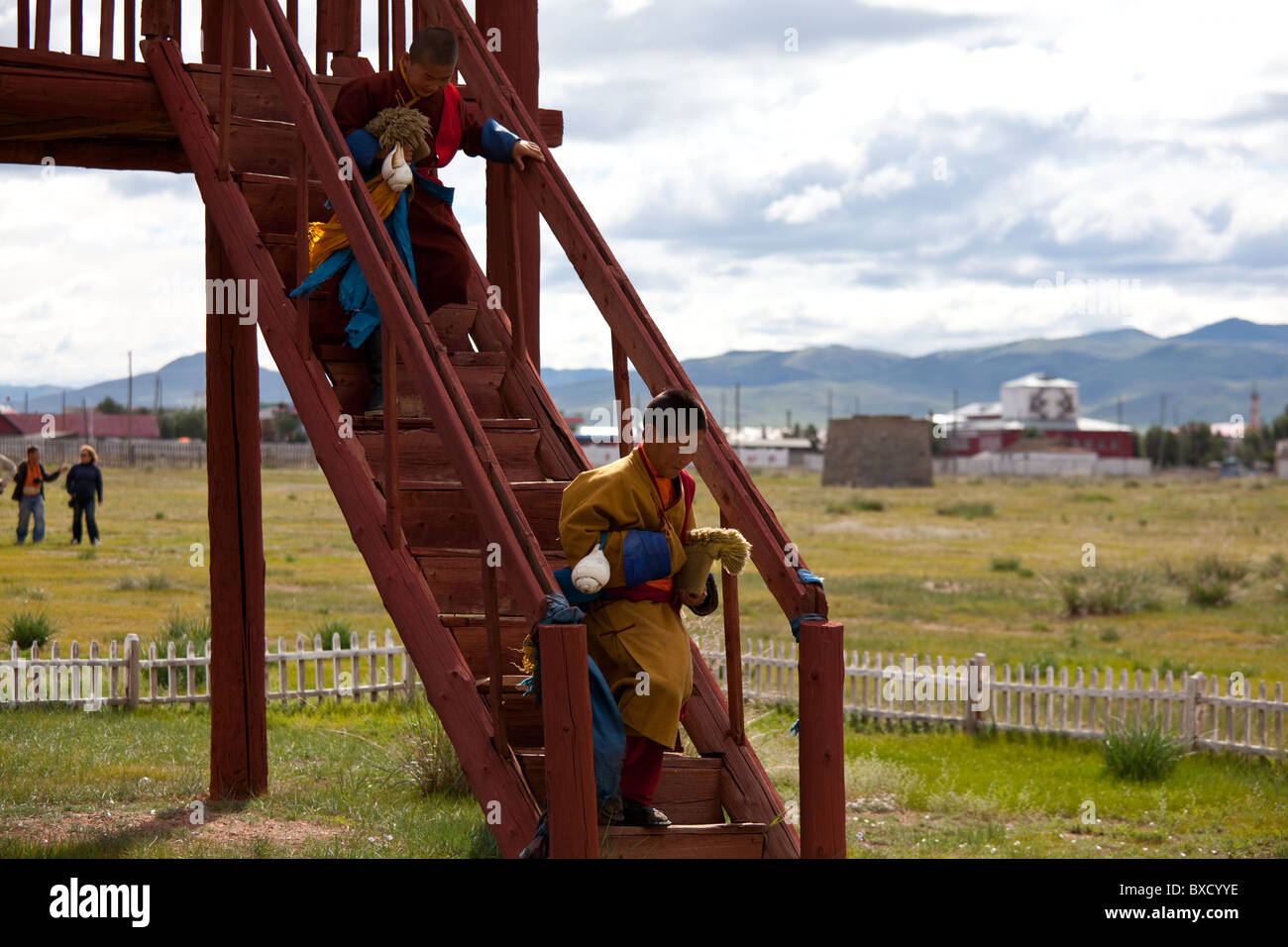 I monaci nel monastero Buddista Danzandarjaa Khiid in Moron,Khovsgol provincia,Nort Mongolia Foto Stock