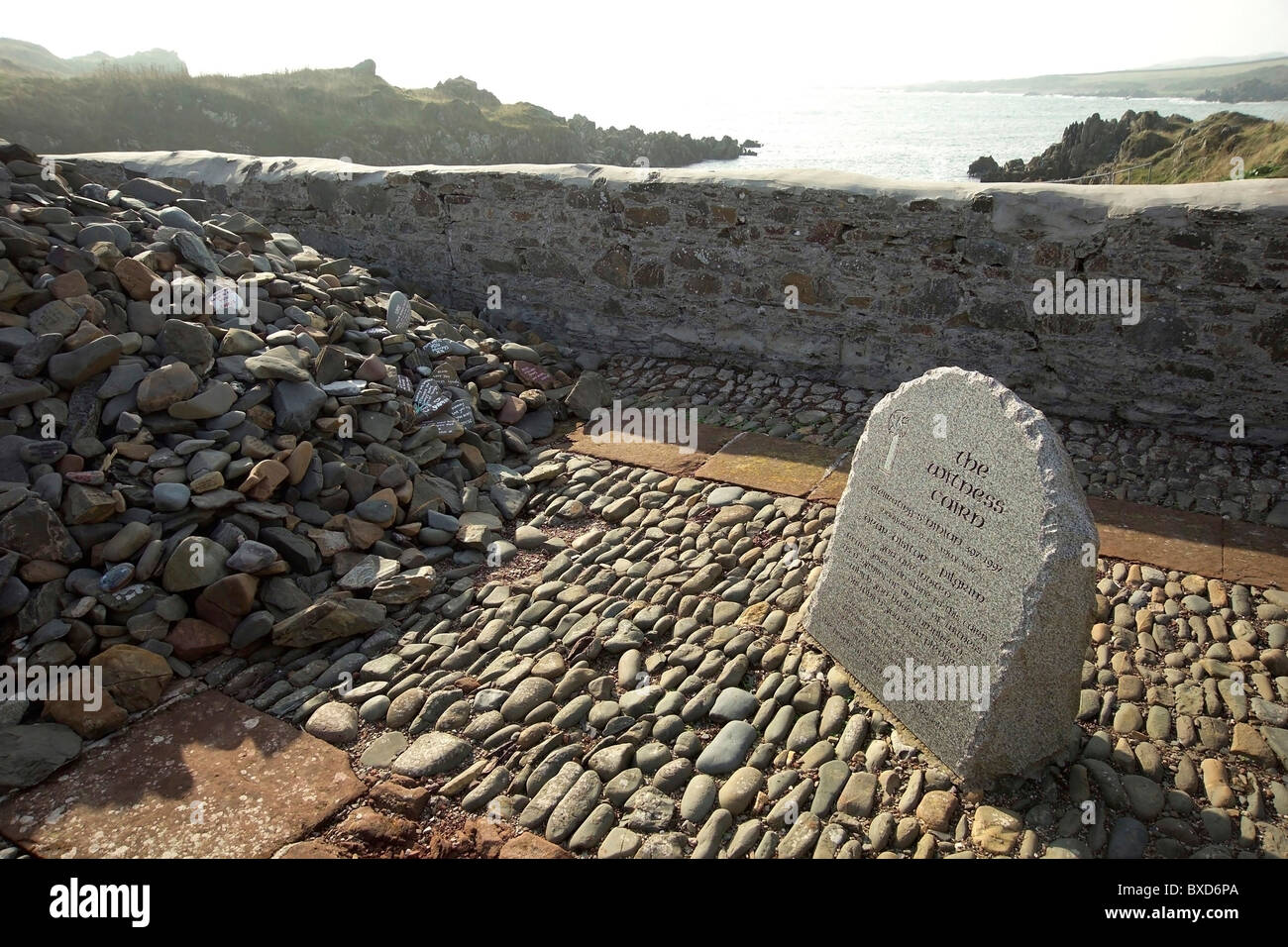 La Testimonianza Cairn, Isola di Whithorn, Machars di Wigtownshire Foto Stock