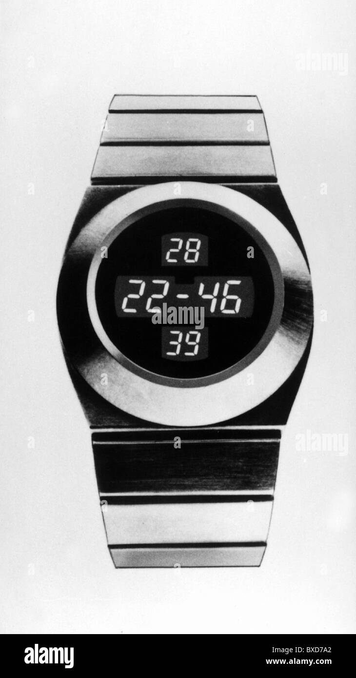 Orologi, orologio al quarzo, Swissonic 2000 di Ebauches AG, Longines e Texas Instruments, 1972, Additional-Rights-Clearences-not available Foto Stock
