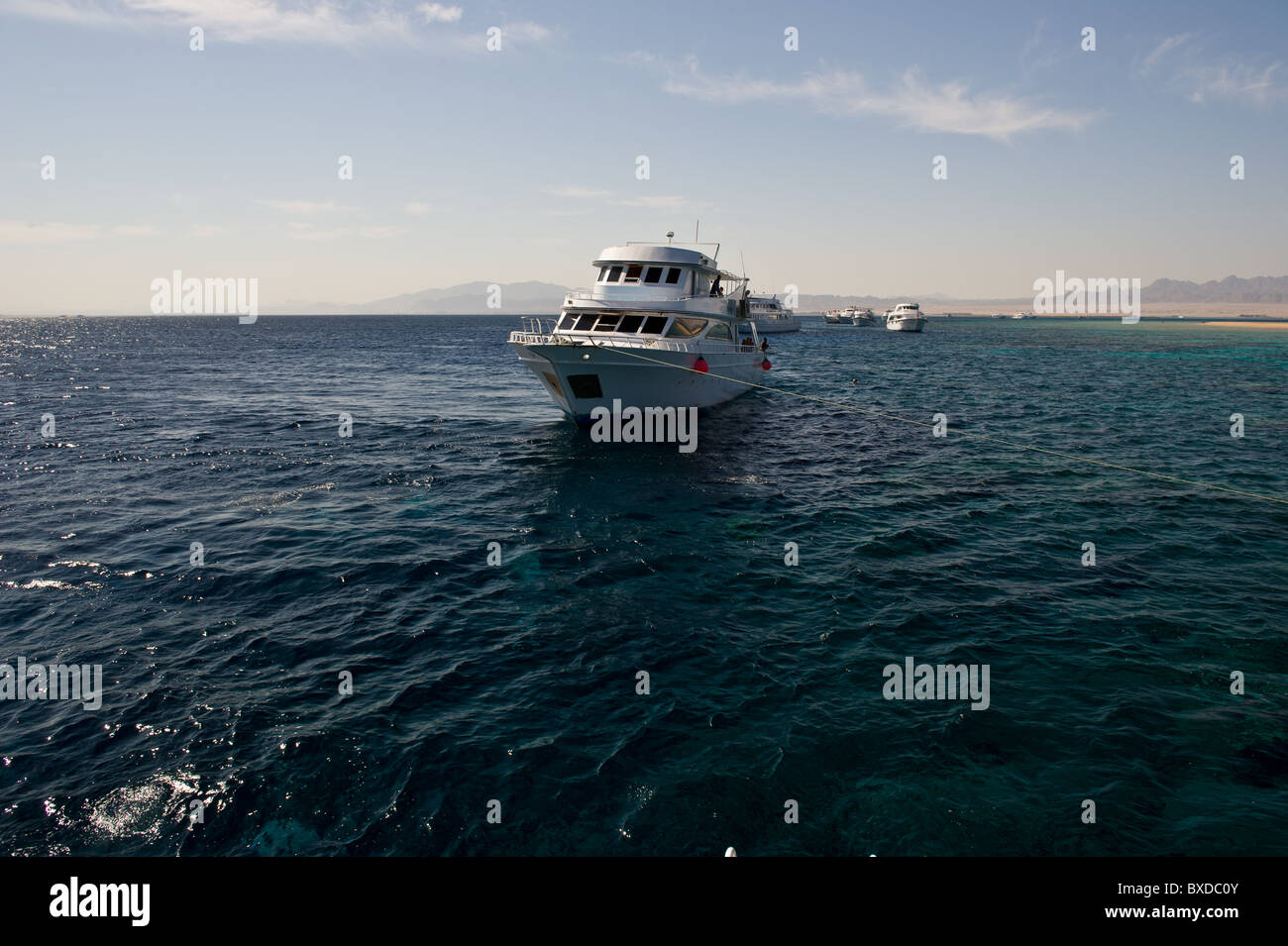 Barche per immersioni in Mar Rosso a Soma Bay nei pressi di safaga e Hurghada in Egitto Foto Stock