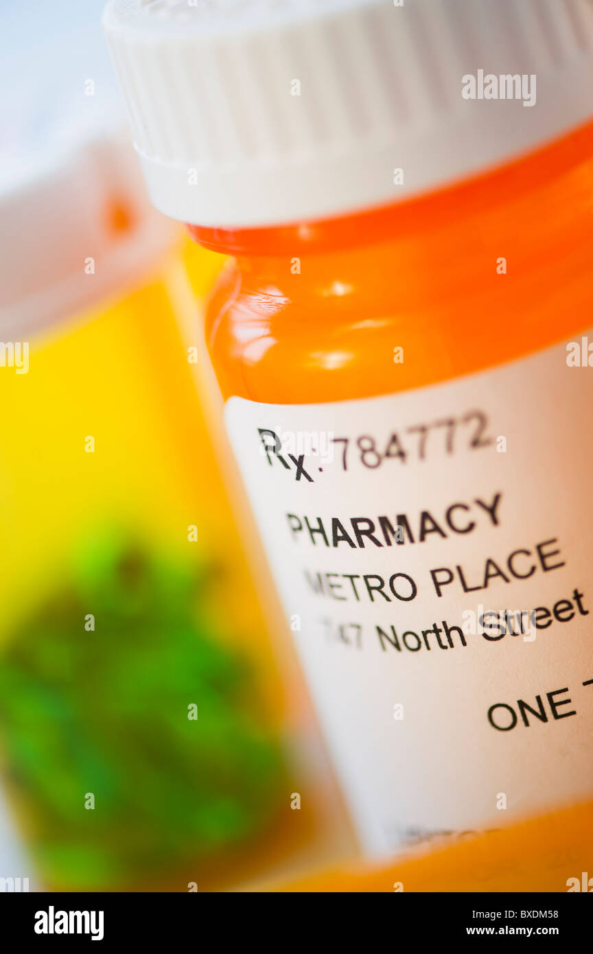 Bottiglia di farmaci Foto Stock