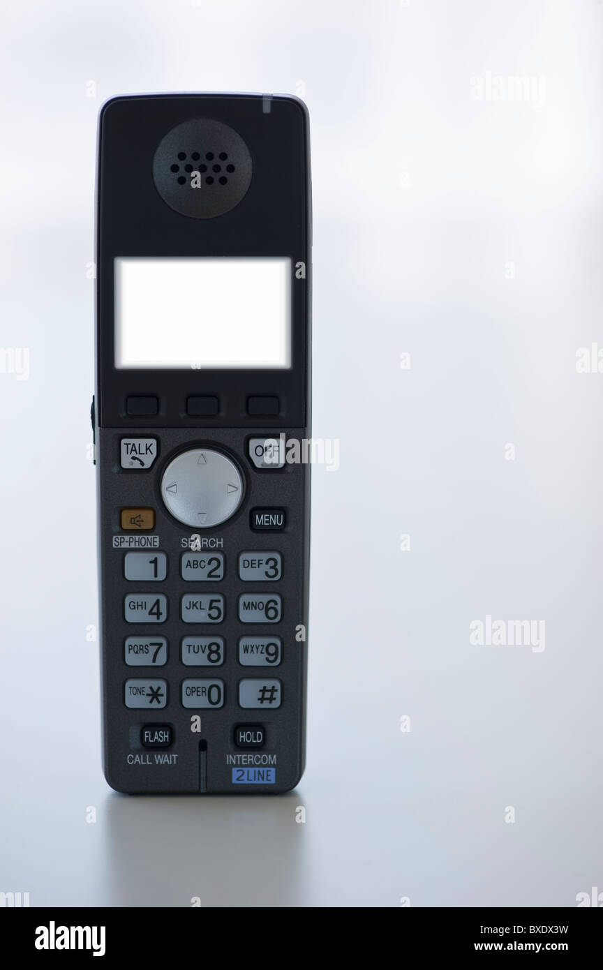 Schermo illuminato sul telefono Foto Stock