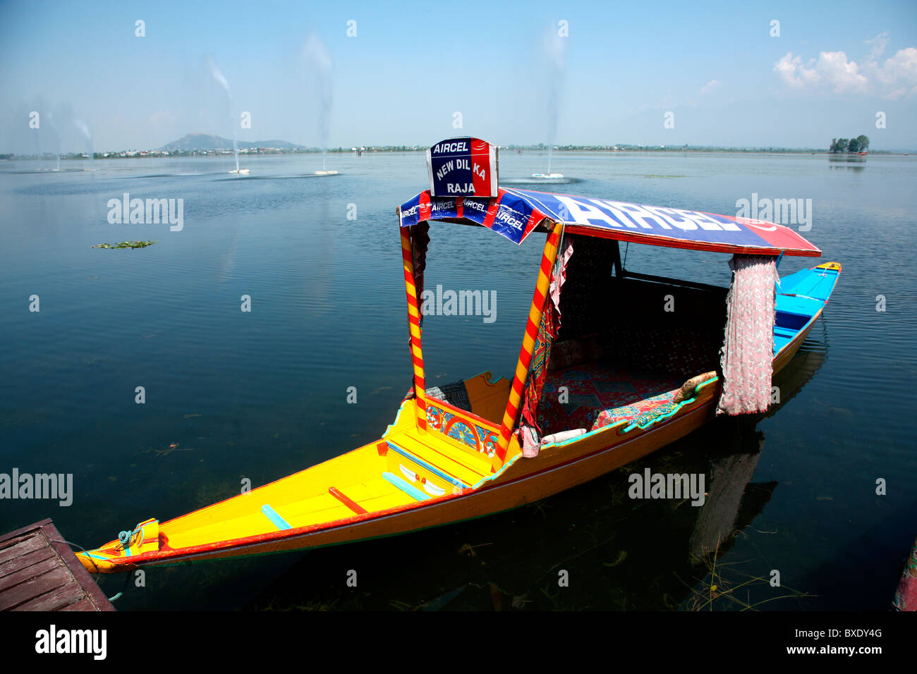 Una barca dal lago, Srinagar Kashmir, India Foto Stock