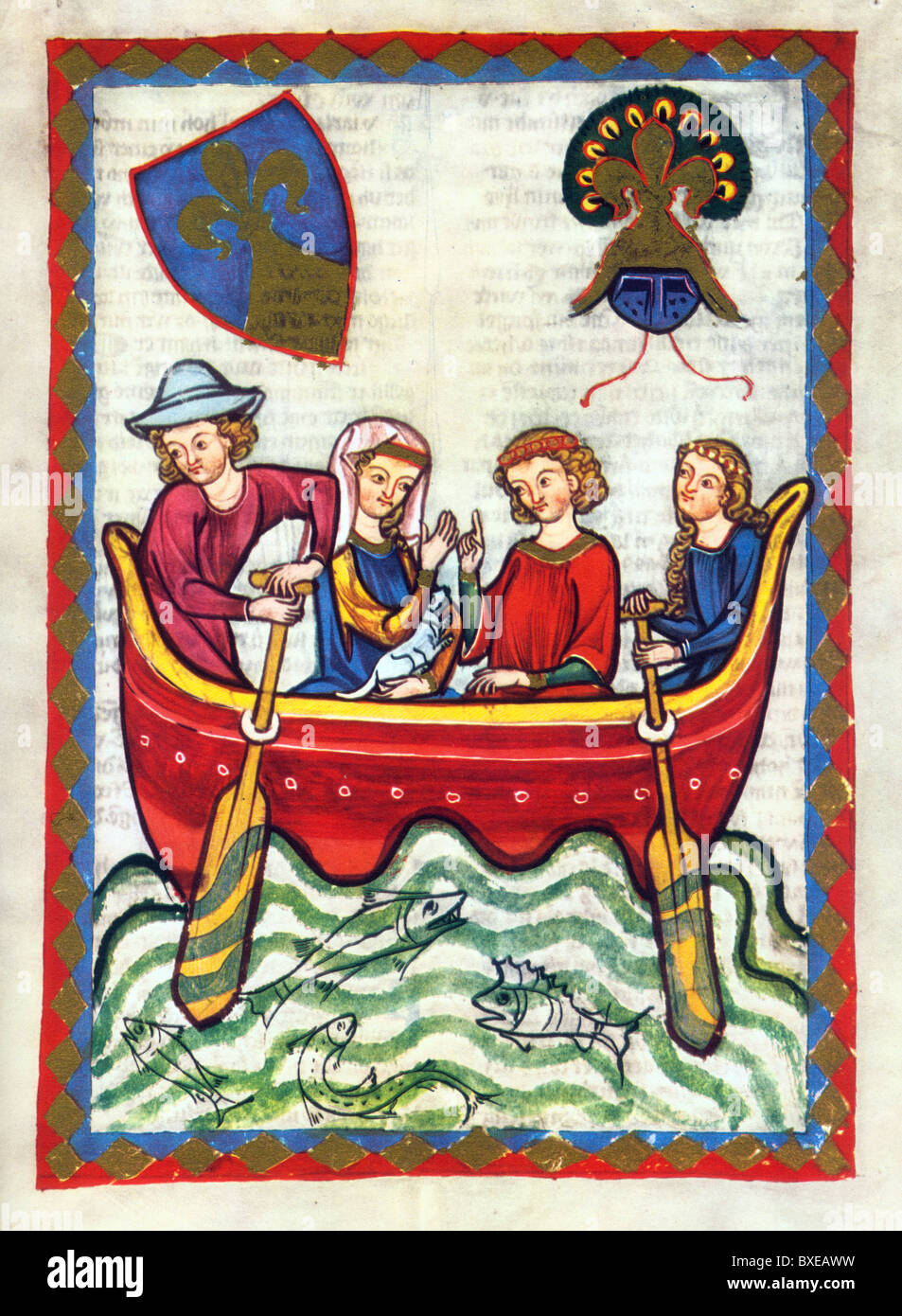 L'illuminazione dal XIV secolo Codex Manesse; Herr Nünü Foto Stock