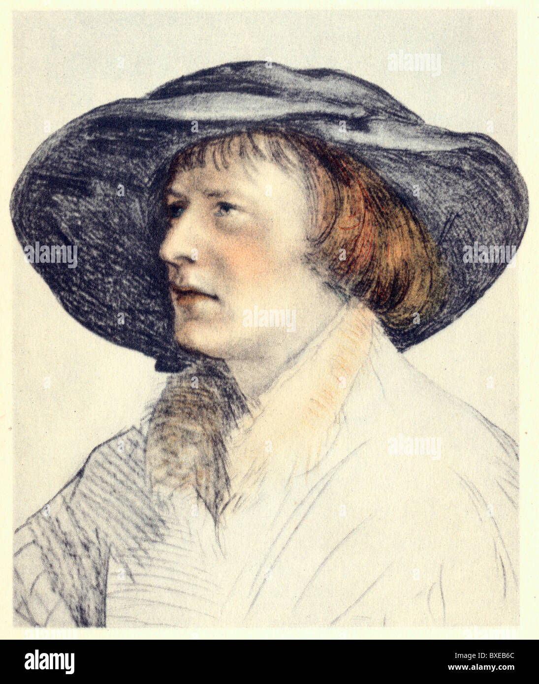 Schizzo di Hans Holbein il Giovane; Ritratto di Phillippus Aureolus Theophrastus Bombastus von Hohenheim, o Paracelso Foto Stock